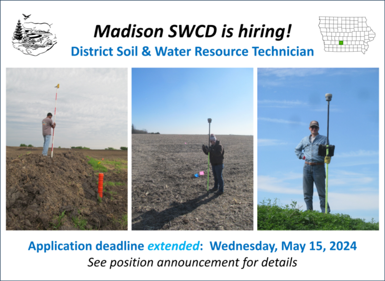 Madison SWCD is hiring a District Soil and Water Resource Technician – Apply by May 15
