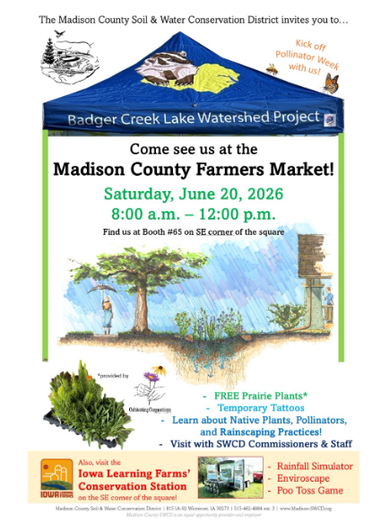 Visit Madison SWCD at Farmers Market on June 20