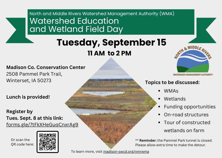 Watershed Education and Wetland Field Day on September 15
